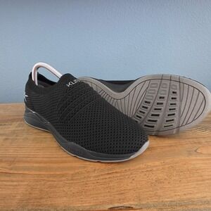 KURU Womens Stride Slip On Sneaker Jet Black Slate Gray Knit Athletic Size 9